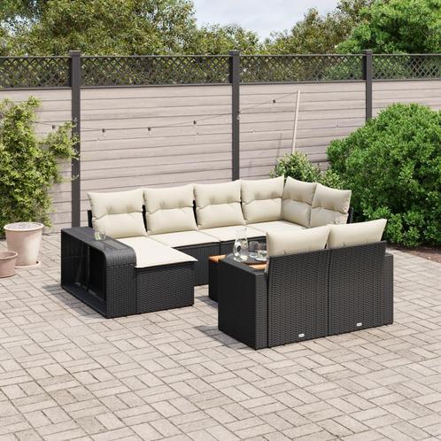 vidaXL 11-delige Loungeset met kussens poly rattan zwart, Tuin en Terras, Tuinsets en Loungesets, Loungeset, Nieuw, Rotan, Verzenden