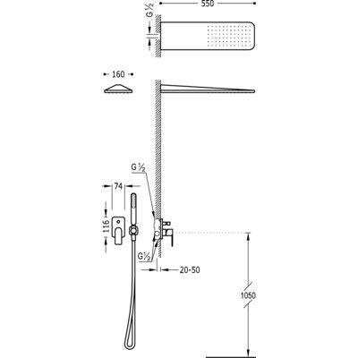 Loft Inbouwd met doucheset LOFT met geintegreerde mengkraan, Doe-het-zelf en Verbouw, Sanitair, Ophalen of Verzenden