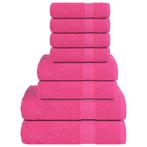vidaXL 8-delige Handdoekenset 360 g/m² 100% katoen roze, Verzenden, Nieuw, Roze