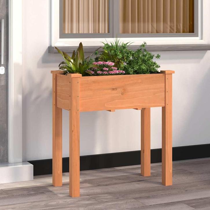 vidaXL Plantenbak met voering 71x37x76 cm massief vurenhout, Tuin en Terras, Bloembakken en Plantenbakken, 60 tot 100 cm, Nieuw