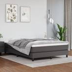 vidaXL Pocketveringmatras 140x190x20 cm kunstleer grijs, Verzenden, Nieuw