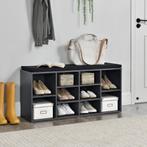 Schoenenkast 103x30x48 cm met zitkussen donkergrijs en zwart, Huis en Inrichting, Kasten | Schoenenkasten, Verzenden, Nieuw