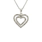 Witgouden hart hanger met diamant 18 krt, Sieraden, Tassen en Uiterlijk, Kettinghangers, Verzenden, Zo goed als nieuw, Wit, Goud