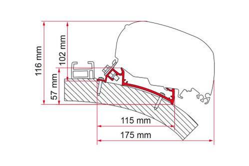 Fiamma | Chartago Chick Rapido i80 - i90 Luifel adapter voor, Caravans en Kamperen, Tentaccessoires, Nieuw, Verzenden