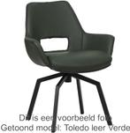 Donkergroene leren  draaibare eetkamerstoel - Toledo Leer Ve, Huis en Inrichting, Stoelen, Nieuw, Industrieel, Leer, Ophalen of Verzenden