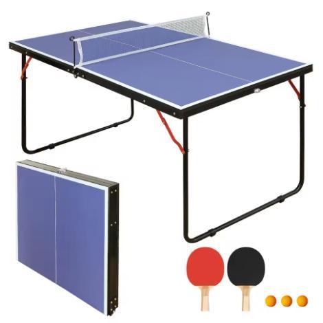 Mini Tafeltennistafel 137 cm met Net en Batjes, Sport en Fitness, Tafeltennis, Nieuw, Verzenden