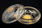Moser Art Nouveau Faceted Gilded Colorless Glass Box with