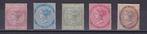 Jamaica 1870/1886 - Lot van 5 waarden met Wmk CC en CA,, Gestempeld
