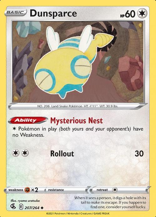 Dunsparce 207/264 (Fusion Strike), Hobby en Vrije tijd, Verzamelkaartspellen | Pokémon, Losse kaart, Nieuw, Foil, Ophalen of Verzenden