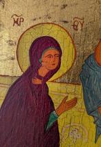 Icoon - Kruisiging met Christus, Maria en Johannes - Hout,, Antiek en Kunst