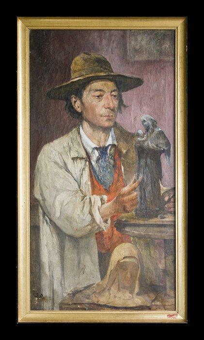 Jules RULLENS (1858-1936) - Portrait de sculpteur en son, Antiek en Kunst, Kunst | Schilderijen | Klassiek
