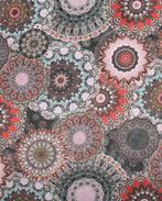 Mandala Jacquard Polyester Kaki, Nieuw, Bruin