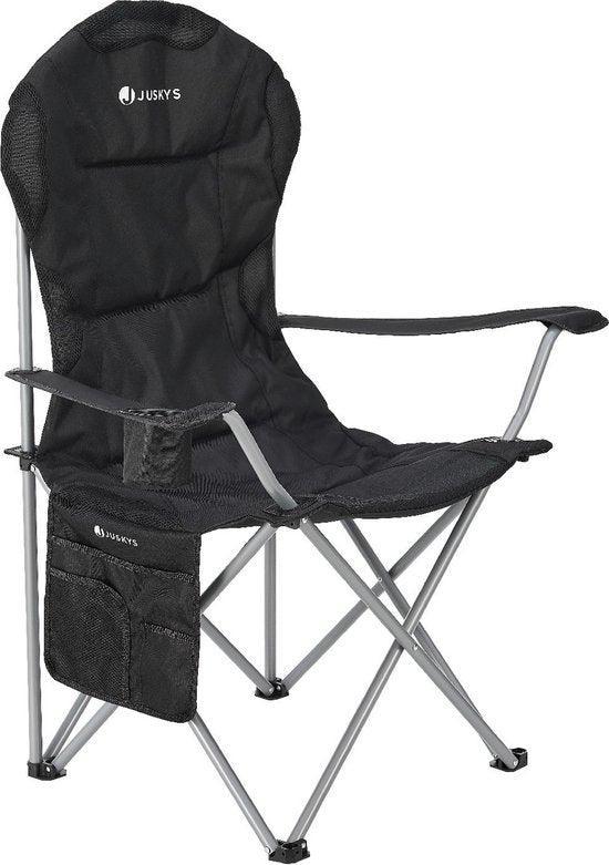 2dekans | Campingstoel / Vouwstoel Lido - Zwart - Incl., Huis en Inrichting, Stoelen, Zwart, Zo goed als nieuw, Ophalen of Verzenden