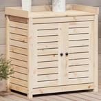 vidaXL Oppottafel met schappen 82,5x50x86,5 cm massief, Tuin en Terras, Overige Tuin en Terras, Verzenden, Nieuw