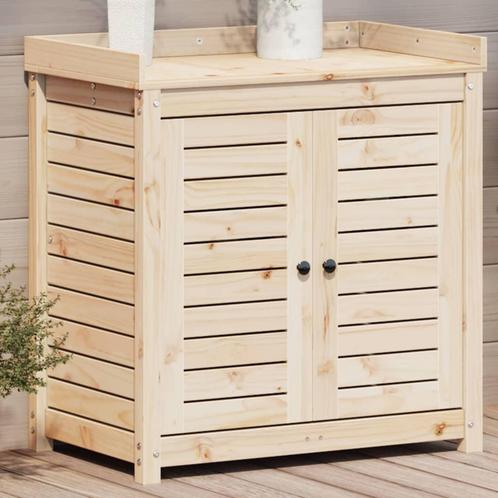 vidaXL Oppottafel met schappen 82,5x50x86,5 cm massief, Tuin en Terras, Overige Tuin en Terras, Nieuw, Verzenden