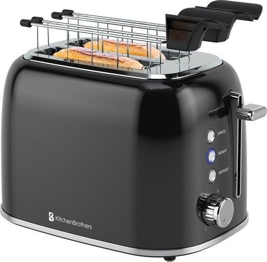 2dekans | KitchenBrothers Broodrooster met Tostiklemmen -, Witgoed en Apparatuur, Broodroosters, Zo goed als nieuw, Ophalen of Verzenden