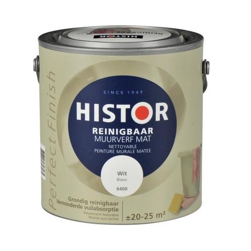 Histor Reinigbaar Muurverf Mat - Mimosa - 1 liter, Doe-het-zelf en Verbouw, Verf, Beits en Lak, Verf, Overige kleuren, Nieuw, Minder dan 5 liter