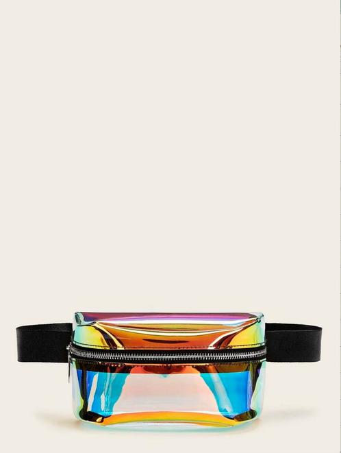 Grote Transparante Iridescent Heuptas Rechthoekig Holografis, Sieraden, Tassen en Uiterlijk, Tassen | Damestassen, Overige typen
