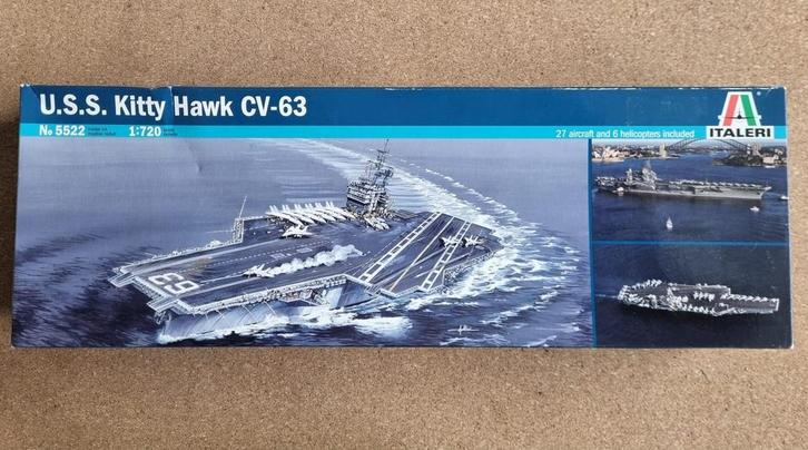 Italeri 5522 USS Kitty Hawk 1:720, Hobby en Vrije tijd, Modelbouw | Boten en Schepen, Italeri, Verzenden