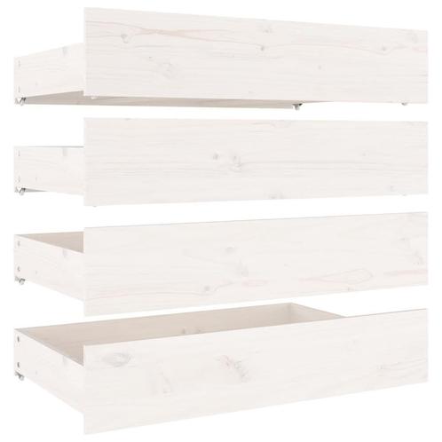 Bedlades Massief Grenen Wit - 4 stuks | Tweedekansje | OP=OP, Huis en Inrichting, Slaapkamer | Bedden, Wit, Nieuw, Hout, Ophalen of Verzenden