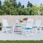 vidaXL Tuinstoelkussens 4 st 40x40x3 cm oxford stof blauw, Verzenden, Nieuw, Blauw