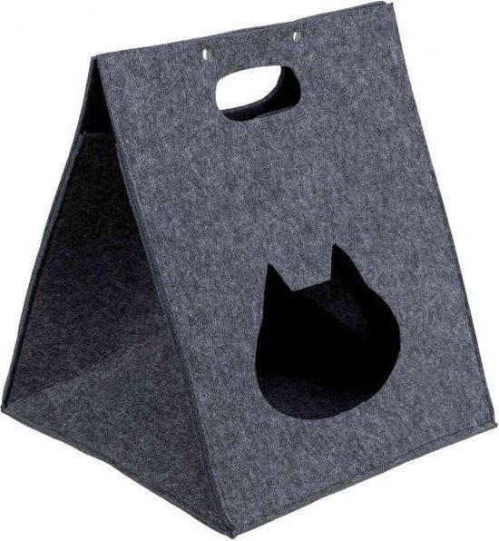 Trixie Kattenmand Antonia Vilt Donkergrijs 40X40X48 CM, Dieren en Toebehoren, Overige Dieren-accessoires, Verzenden