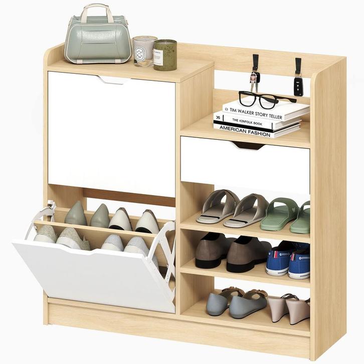 TRUUSK Schoenenrek voor Gang - Schoenenkast met Kantellades, Huis en Inrichting, Kasten | Schoenenkasten, Nieuw, Verzenden