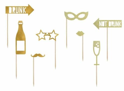 Photo Booth Props Party Goud, Hobby en Vrije tijd, Feestartikelen, Nieuw, Ophalen of Verzenden