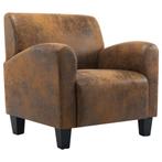 vidaXL Fauteuil Kunstsuede Bruin - Retourdeal - Comfortab..., Huis en Inrichting, Fauteuils, Ophalen of Verzenden, Nieuw