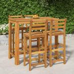 vidaXL 5-delige Tuinbarset massief acaciahout, Verzenden, Nieuw, Hardhout, 4 zitplaatsen
