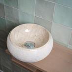 Waskom Loutro Rocky S Rond 20x20x12 cm Marmer Sand, Ophalen of Verzenden, Nieuw