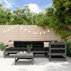 vidaXL 6-delige Loungeset massief grenenhout grijs, Verzenden, Nieuw, 6 zitplaatsen, Loungeset