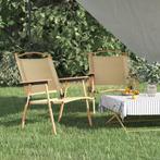 vidaXL Campingstoelen 2 st 54x55x78 cm oxford stof beige, Verzenden, Nieuw