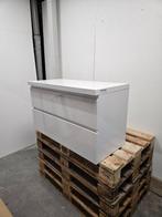 Badmeubel 100 x 47 cm glans wit met mineraalmarmeren blad, Ophalen of Verzenden, Nieuw, Bad