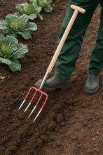 2dekans | Gartenkraft Mestvork – 4 Tanden – 85 cm – Rood/Wit, Tuin en Terras, Ophalen of Verzenden, Nieuw, Gartenkraft