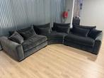 Ronde Hoekbank Viola Velvet Zwart 50% Extra Korting bankstel, Ophalen, Velvet black, 100 tot 125 cm, Hoekbank