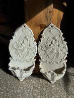Wijwatervat (2) - 1920-1930 - Paar verfijnde waterbakjes., Antiek en Kunst