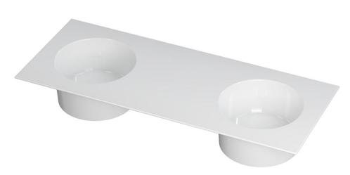 Ink UFO Wastafel porselein rond dubbel zonder kraangat -, Huis en Inrichting, Badkamer | Badkamermeubels, Wastafelkast, Nieuw