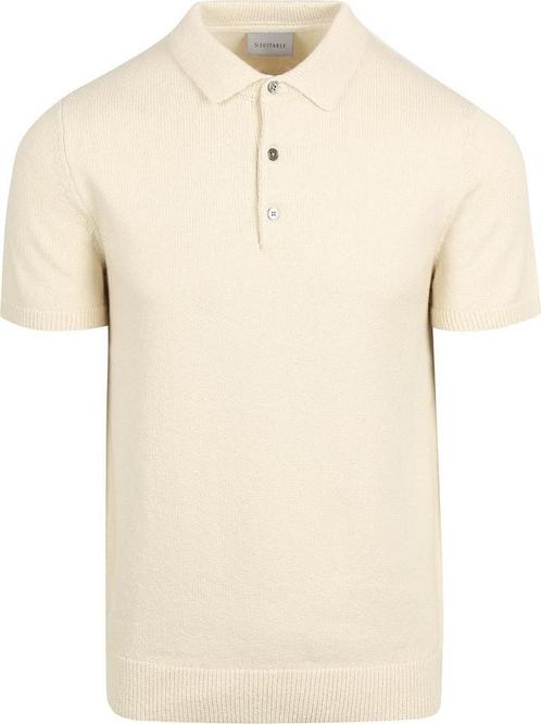 Suitable Heavy Knitted Polo Raw Ecru maat L Heren, Kleding | Heren, Polo's, Beige, Nieuw, Maat 52/54 (L), Verzenden
