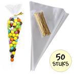 Fako Bijoux - 50x Cellofaan Puntzakken 30x16cm - Puntzak, Verzenden, Nieuw