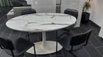 Eettafel Tyonna ovaal marmer look, Ophalen of Verzenden, Zo goed als nieuw, Ovaal, Metaal