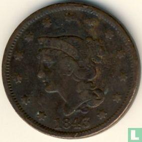 Verenigde Staten 1 cent 1843 (type 2), Postzegels en Munten, Munten | Amerika, Losse munt, Verzenden