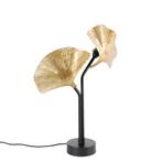 Oosterse tafellamp messing met zwart 2-lichts - Louka, Huis en Inrichting, Lampen | Tafellampen, Nieuw, Overige materialen, Oosters
