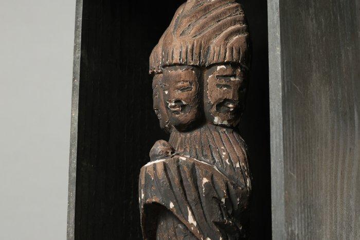 Shomen Kongo (Blue-Faced Vajra) in Buddhist Altar Cabinet –, Antiek en Kunst, Antiek | Overige Antiek