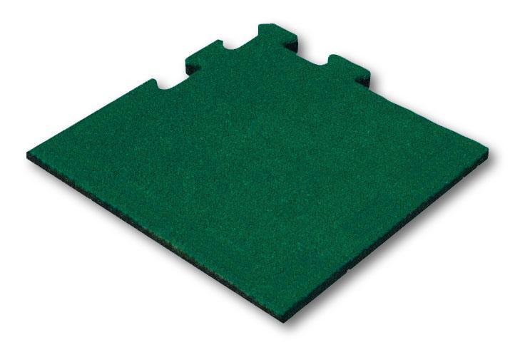 Rubber tegel 25 mm - 50 x 50 cm - Groen - Puzzelsysteem -, Tuin en Terras, Tegels en Klinkers, Verzenden