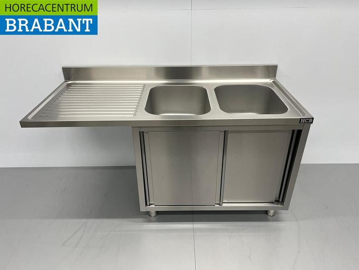 RVS Spoeltafel dubbele spoelbakken Premium-line 2, Zakelijke goederen, Horeca | Keukenapparatuur, Nieuw in verpakking, Ophalen of Verzenden