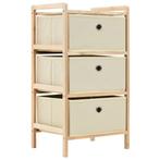 vidaXL Opbergmeubel met 3 stoffen manden cederhout beige, Huis en Inrichting, Kasten | Overige, Verzenden, Nieuw