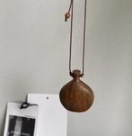 Vintage hals ketting van hout - lange ketting met fles vorm, Nieuw