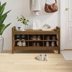 vidaXL Halbankje 110x40x60 cm massief grenenhout honingbruin, Huis en Inrichting, Banken | Voetenbanken en Poefen, Verzenden, Nieuw