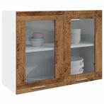 vidaXL Hangkast Lyon 80x31x60 cm bewerkt hout oud, Verzenden, Nieuw, Bruin